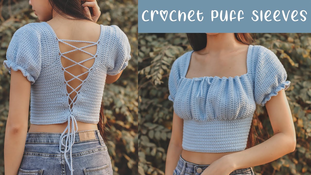 Easy Crochet Puff Sleeves Tutorial, Crochet Front Puff