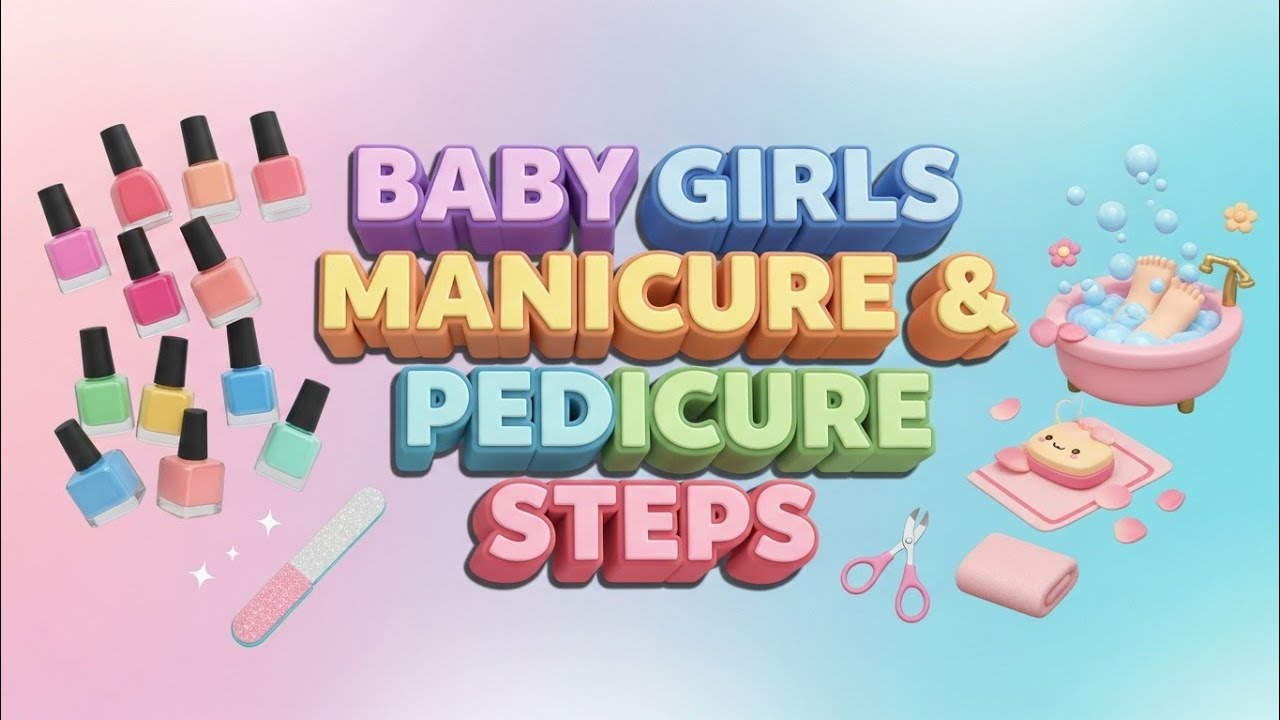 Manicure pedicure step by step for kid girls