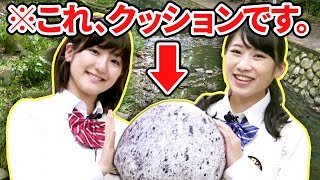 【間違い探し】本物そっくりな石ころクッションを大自然の中で探せるか実験してみた。【クレーンゲーム】