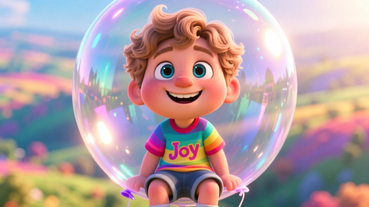 Flying in a Bubble Balloon | Fun Kids Song | Imaginative Adventure Rhyme