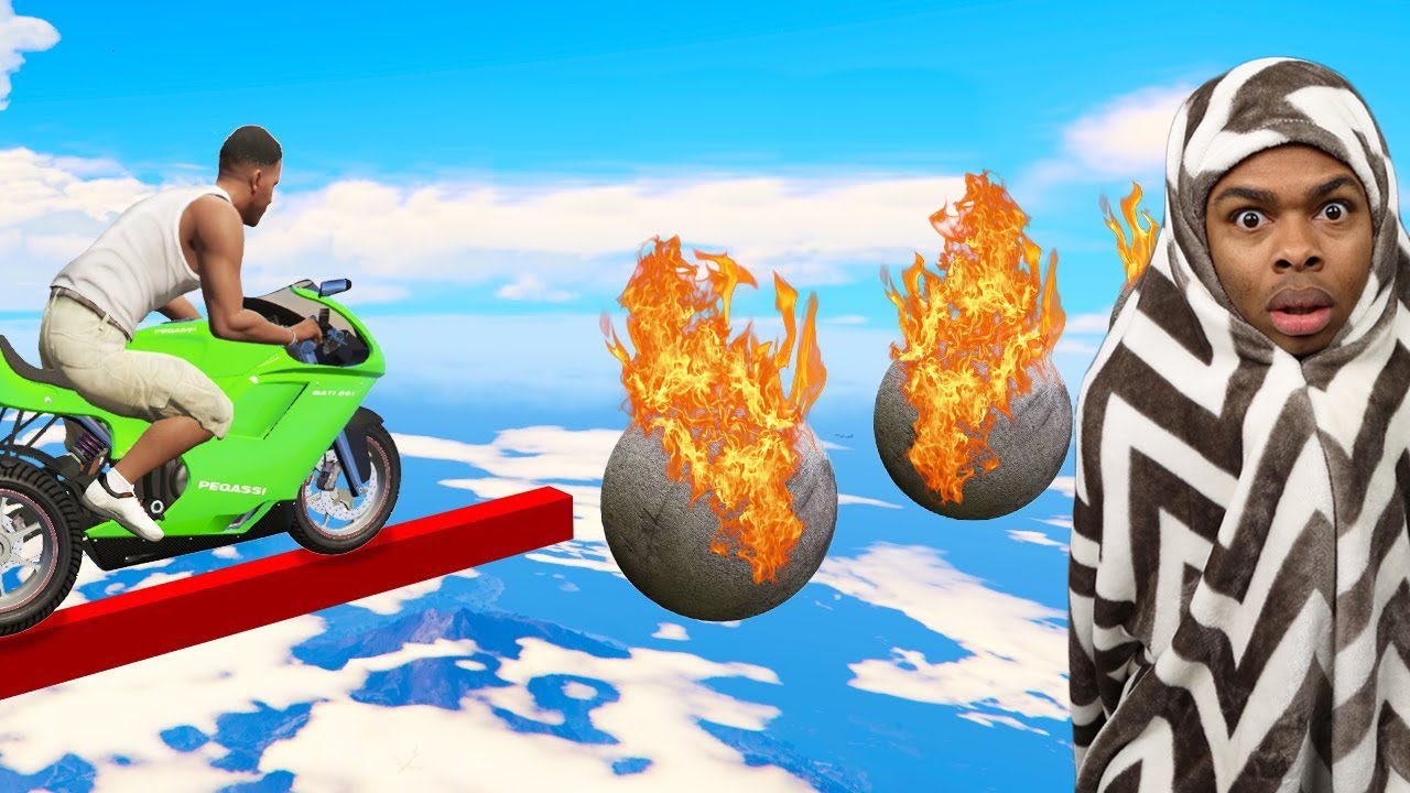 99,9% НЕВОЗМОЖНОЕ ИСПЫТАНИЕ ПАРКУРА НА МОТОЦИКЛЕ НА ШАРАХ В GTA 5! (GTA 5 MODS RP)