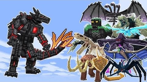 Redstonezilla Vs All Kaiju Craft Mobs Fight (MOB BATTLE) |Saaduli BaBa Komla Lebu 