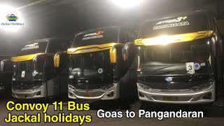 Mantap! Convoy 11 Bus Jackal holidays Pariwisata Ke Pangandaran bersama Pabrik Coklat LAGIE Bandung