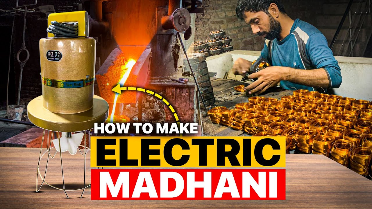 How To Make an Electric Madhani | Making of Curd Churning Machine ...