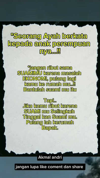 Nasehat Ayah Untuk Anak Perempuan nya 😭 #quote #motivasi #nasehat