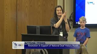 Resolution in Support of Deaf History Month: April 9, 2024
