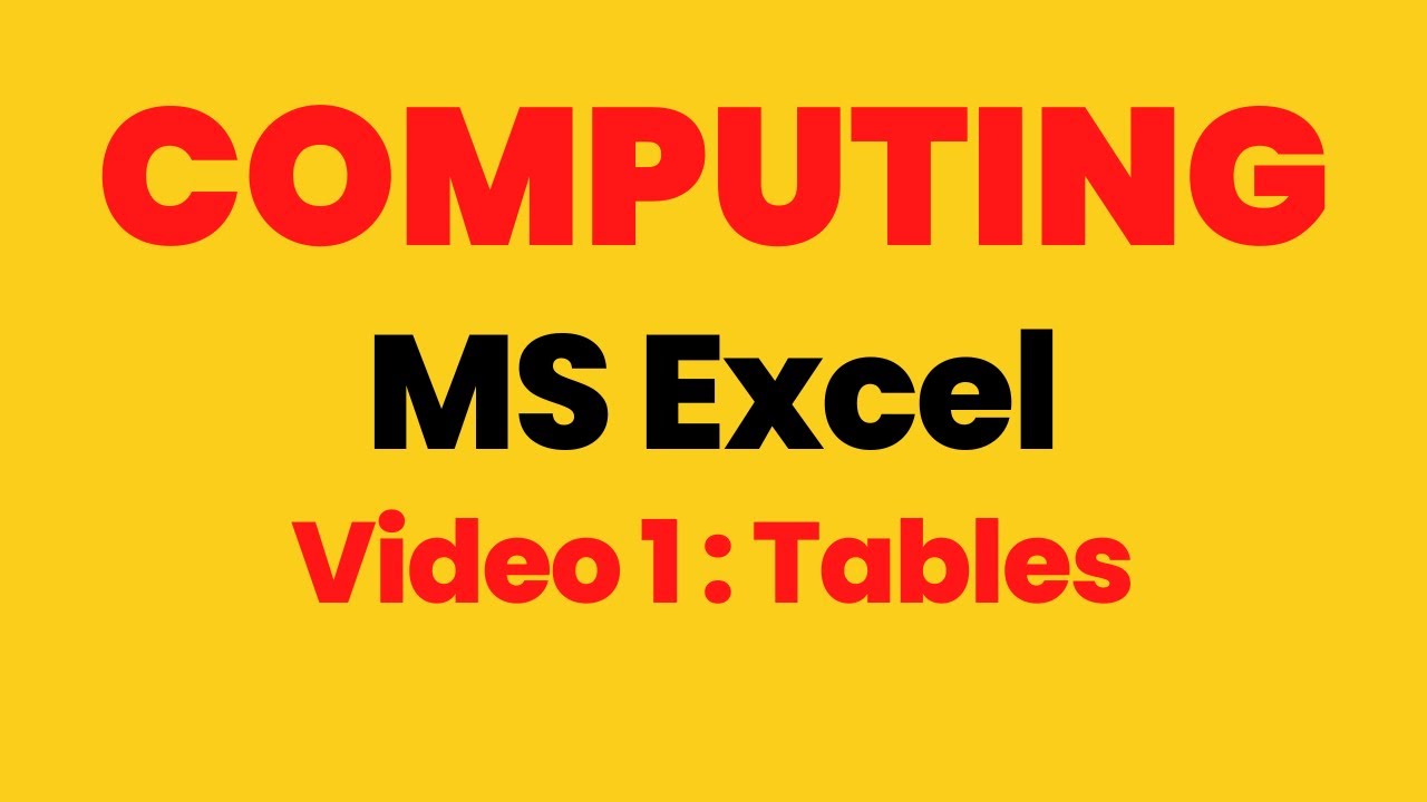 Microsoft Excel Tutorial on Tables - YouTube