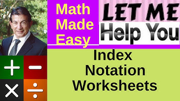 Index Notation Worksheets