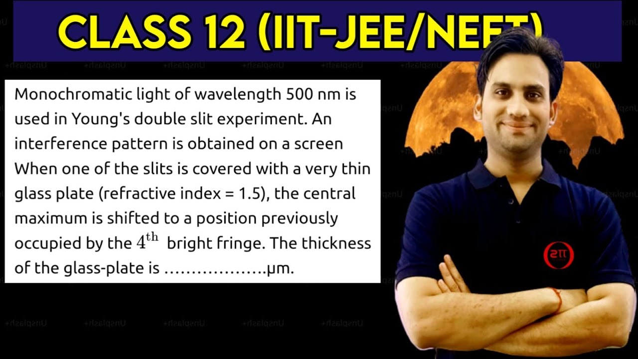 Monochromatic light of wavelength 500 nm is used in Young's double slit experiment. An interference