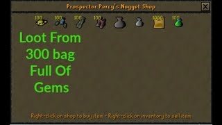 Loot From 300 bag full of gems (12,000 golden nuggets)