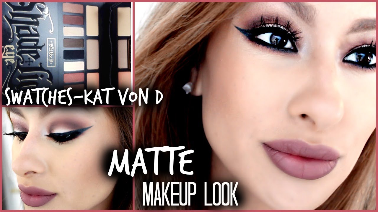 Matte Makeup NEW KAT VON D PALETTE SWATCHES Complete Look YouTube