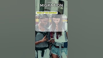 Migration - a bridge to understanding and greater unity