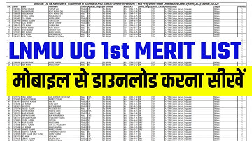 Lnmu part 1 merit list 2023 | Lnmu Ug 1st Merit List 2023 | Lnmu ba 1st merit list 2023 kab aayega