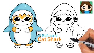 How To Draw A Shark Kitty Cat In Cute Costume