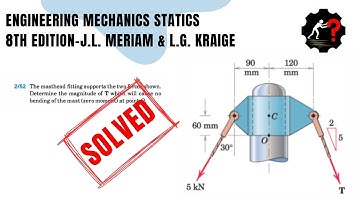 Solved Problem 2.52 | Determine the magnitude of T which will cause no bending at point O.