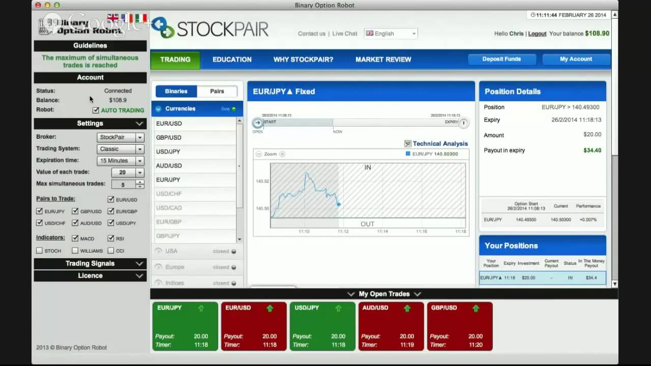 youtube binary options robot