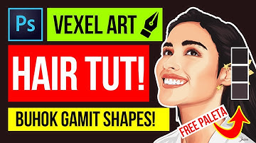 VEXEL ART TUTORIAL - HAIR STRANDS USING SHAPES  TAGALOG PHOTOSHOP TUTORIAL