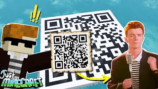 I Built A MASSIVE QR Code To RICKROLL My Friends  - Just Minecraft SMP Episode: 9