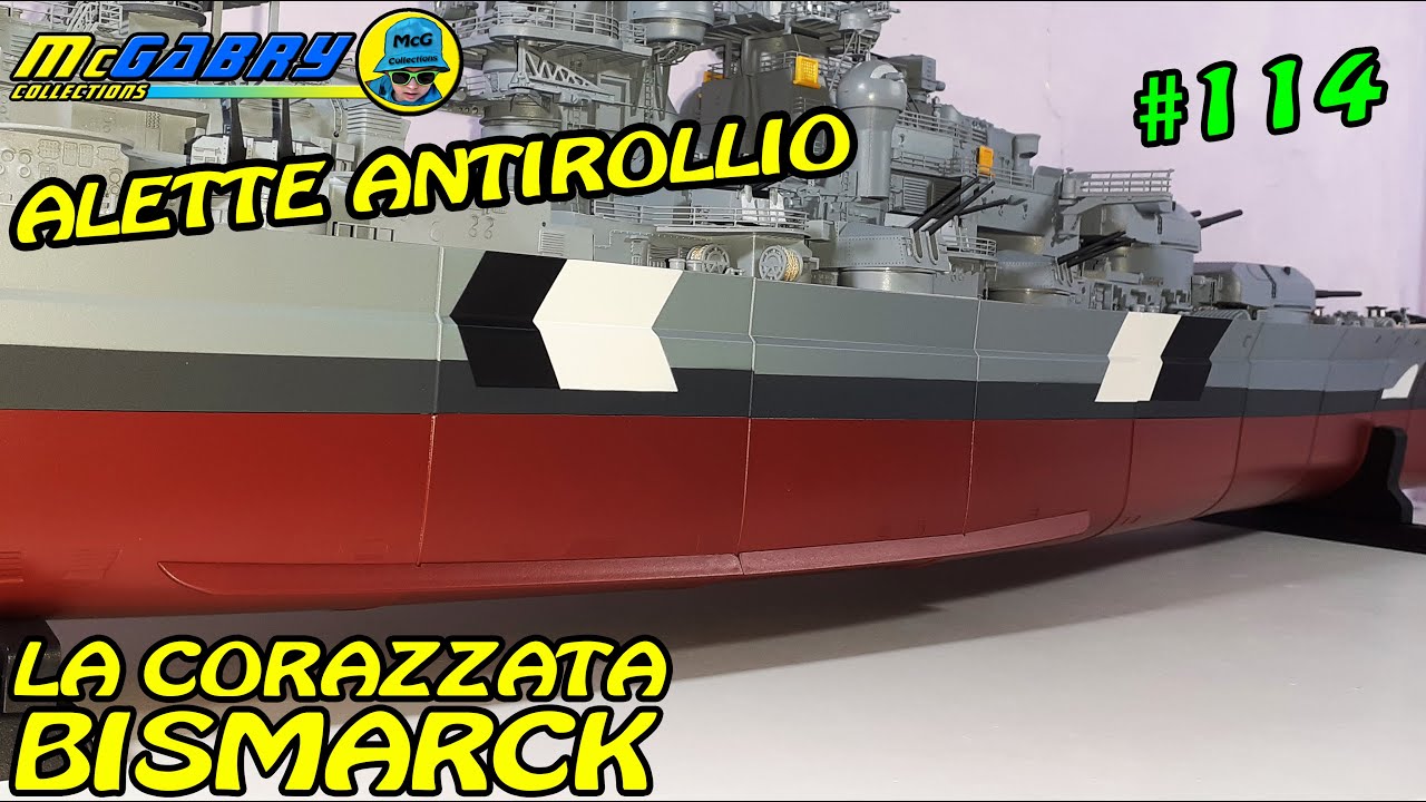 COSTRUISCI IL MODELLINO DELLA CORAZZATA BISMARCK HACHETTE N.114 ALETTE ANTIROLLIO-UNBOXING EDICOLA