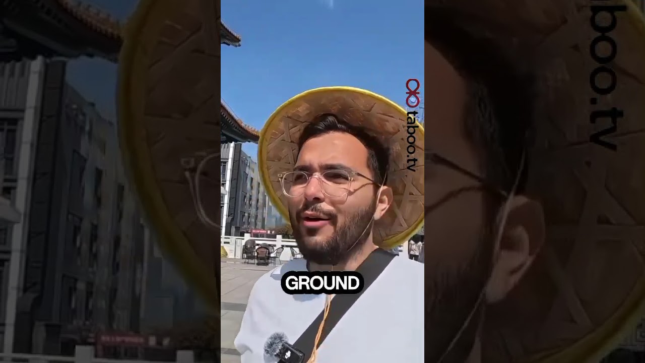 Arab is shocked to see the futuristic city of china.          