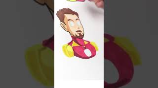 DRAWING IRON MAN... STUDIO GHIBLI STYLE! #shorts