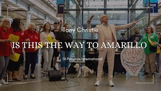 Tony Christie performs ‘Is This The Way To Amarillo’ in St. Pancras