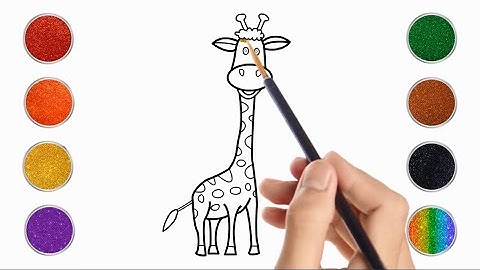 Vẽ Và Tô Màu Hươu Cao Cổ | How to Draw a Giraffe | Duki Tô Vẽ