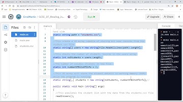 LEARNING C#- Reading in from a CSV file