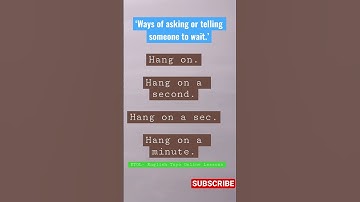 Ways of Asking or Telling Someone to Wait #english #englishlearner #grammar #language #etol #wait