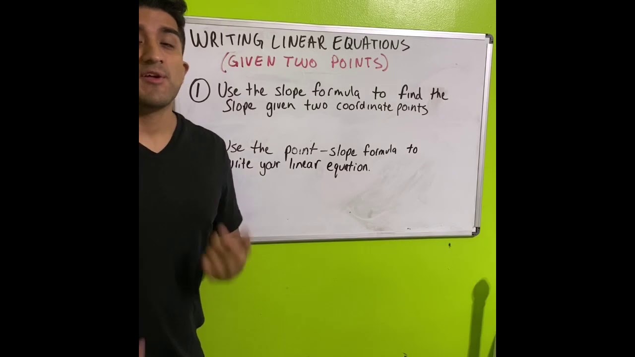 Writing Linear Equations Given Two Coordinate Points - YouTube