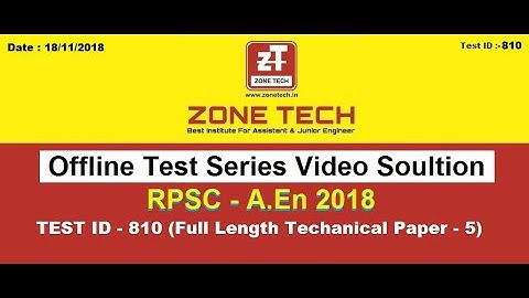 FULL LENGTH TECHNICAL PAPER-5 ( RPSC OFFLINE TEST SERIES, Paper ID-810 ) COMPLETE VIDEO SOLUTION
