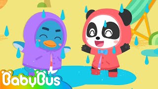 heavy rain run baby panda get dressed song wear clothes for kids kids good habits babybus