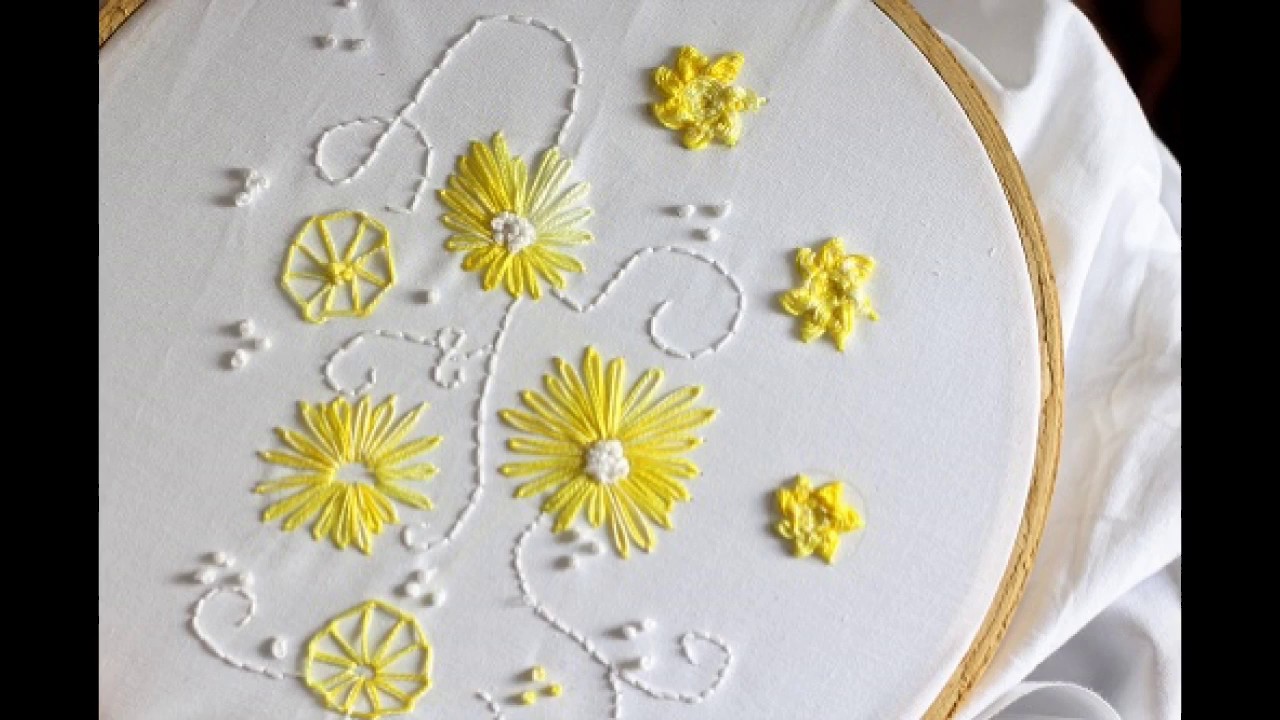 Spider  Stitch with Petal Flower, Hand Embroidery Tutorial YouTube