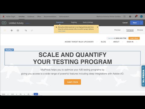 Custom Code in Automated Personalization within Adobe Target - video from MiaProva