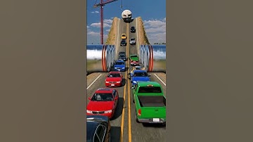 Car & School Bus vs Hydraulic Crush | BeamNG.Drive Ultimate Crash Test #beamng #beamngdrive #shorts