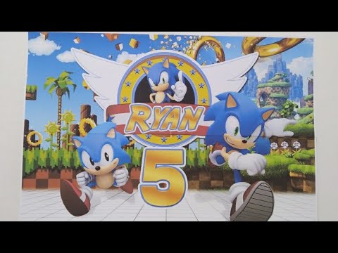 Painel Festa Sonic Usando Folhas A4 para Imprimir