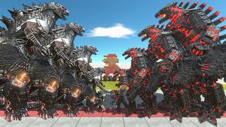 MechaWar - Growing MechaGODZILLA 2014 VS Growing MECHAGODZILLA 2021 - Animal Revolt Battle Simulator