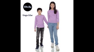 Kaos Polos Anak Lengan Panjang Bahan Katun Combed 30s Warna Ungu Lilac