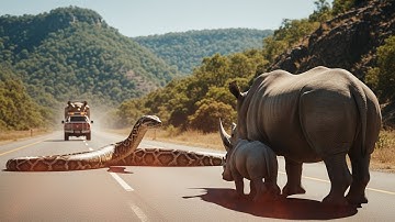 Brave Heroes Face GIANT SNAKE in EPIC Battle to Save Mother Rhino | ANIMAL RESCUE