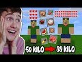 VAN 10 NAAR 100 KILO in MINECRAFT CHALLENGE!