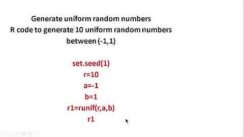 uniform random numbers R programming