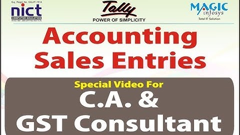 SPECIAL VIDEO FOR C.A. & GST CONSULTANT || SMARTLY GST SALES ACCOUNTING ENTRIES IN TALLY  || NICT