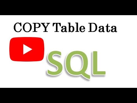 ვიდეო: როგორ დავაკოპირო ერთი ცხრილის შინაარსი მეორეში SQL-ში?