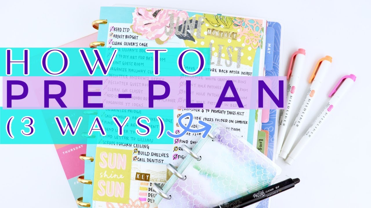 Preplanning Simple FUNCTIONAL PLANNING | How to Pre-Plan in a Happy Planner | Brain Dump ...