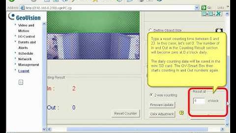 GeoVision Smart Box  - Send People Counting to Smartbox
