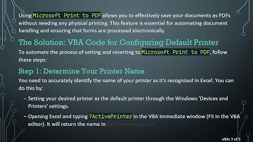 Setting Your Default Printer to Microsoft Print to PDF in VBA