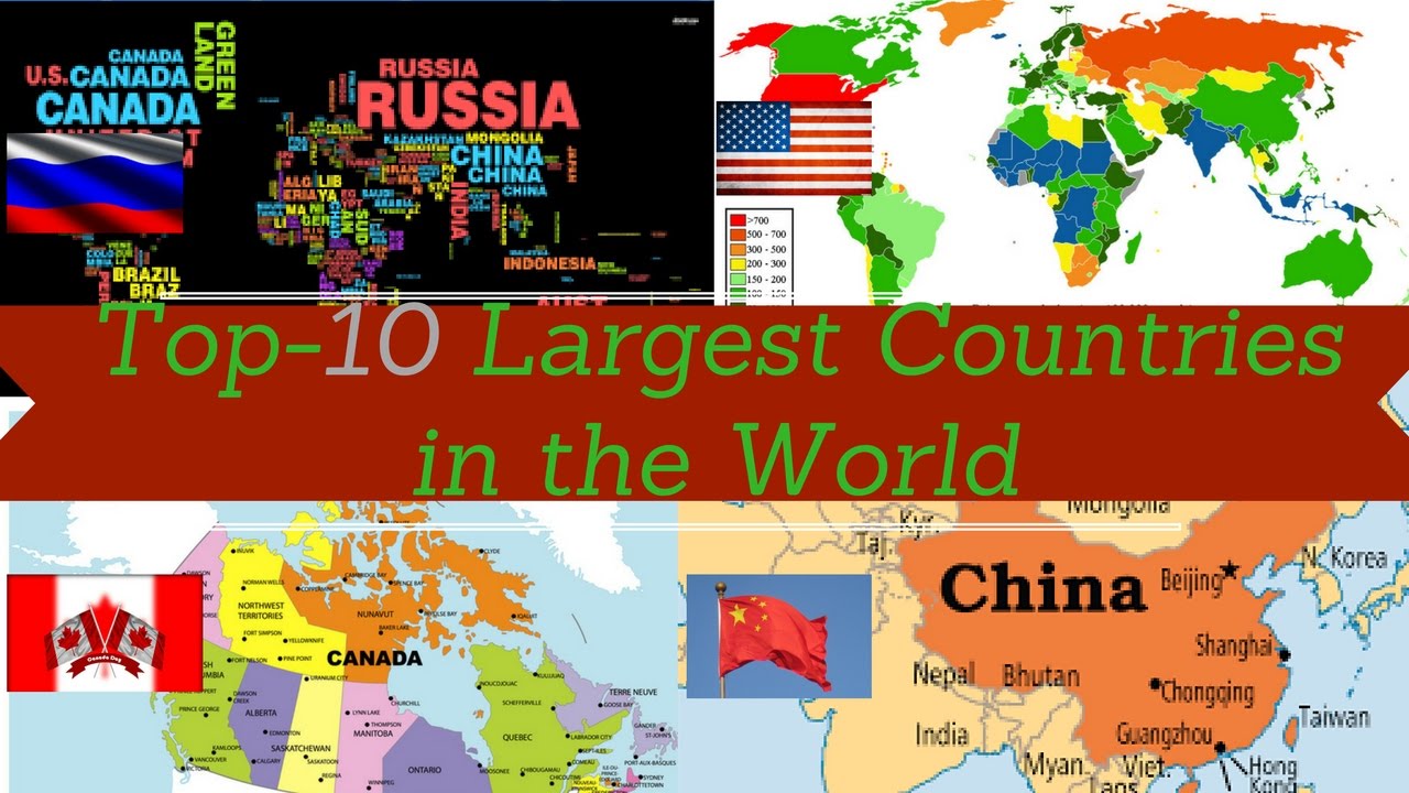 Top 10 Largest Countries in the World by Area - YouTube