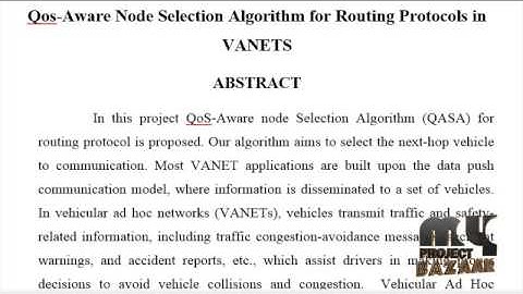 QoS-aware Node Selection Algorithm for Routing Protocols in VANETs