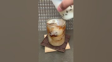 Iced Latte At Home | Ice Cream Latte | HOW TO MAKE ICED COFFEE (QUICK AND EASY RECIPE) #shorts