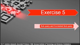 DBMS - Sub Query and Correlated Sub Query - Part 2